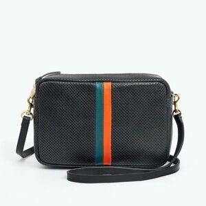 Clare V. Marisol Bag • Black Perf / Deep Sea / Poppy Napa Desert Stripes